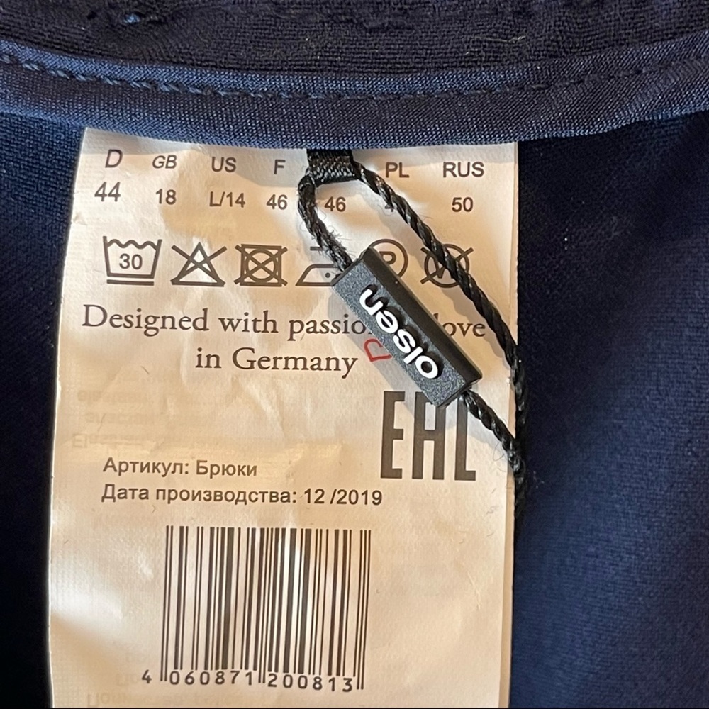 NWT Olsen Germany Lisa Indigo Sea Pants Tuxedo 14/L 44 - Picture 9 of 12